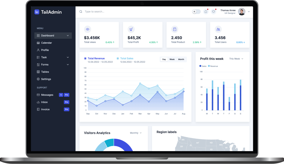Healthcare analytics dashboard displayed on a laptop